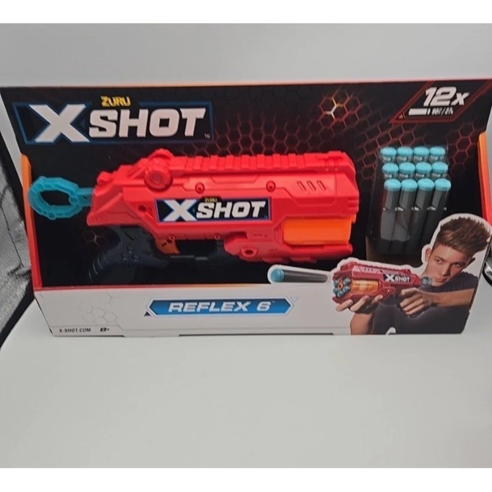 ZURU X-Shot Excel Double Reflex 6 Foam Dart Blaster with 12 Dart New